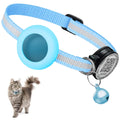 GPS Cat Collar 2-in-1 AirTag Case & QR ID Tag | Anti-Lost Reflective Nylon | Breakaway with Bell
