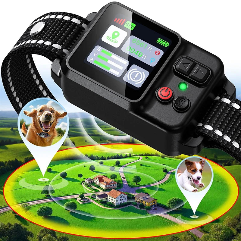GPS Wireless Dog Fence System | 49–6561 ft Range | IP67 Waterproof | GPS Positioning | ZF500