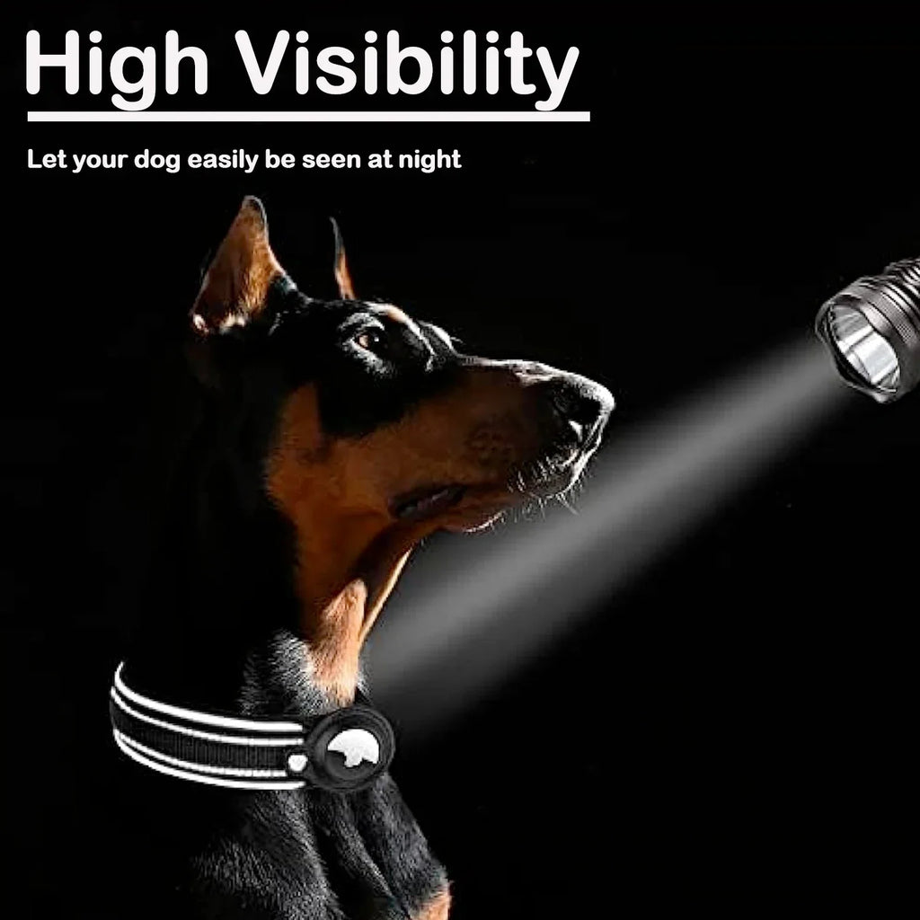 Apple AirTag Dog & Cat Collar | Anti-Lost Reflective Nylon | Breakaway Waterproof Tracker Holder