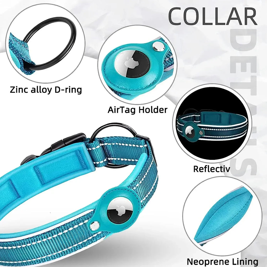Apple AirTag Dog & Cat Collar | Anti-Lost Reflective Nylon | Breakaway Waterproof Tracker Holder