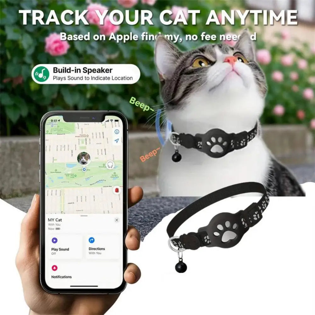 Mini GPS Cat & Dog Tracker Collar | Real-Time Anti-Lost Tracking | Waterproof | Reflective Safety Strip