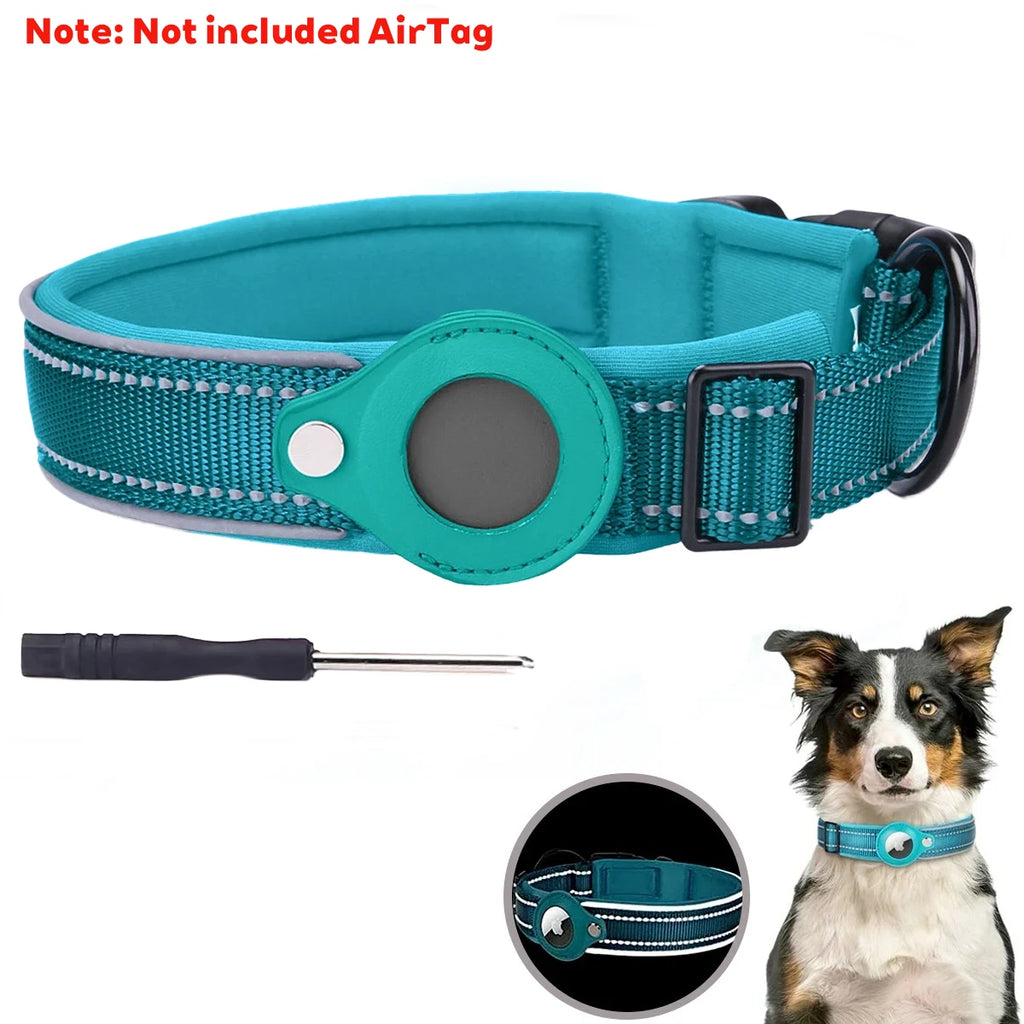 Apple AirTag Dog & Cat Collar | Anti-Lost Reflective Nylon | Breakaway Waterproof Tracker Holder