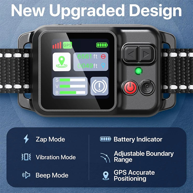 GPS Wireless Dog Fence System | 49–6561 ft Range | IP67 Waterproof | GPS Positioning | ZF500