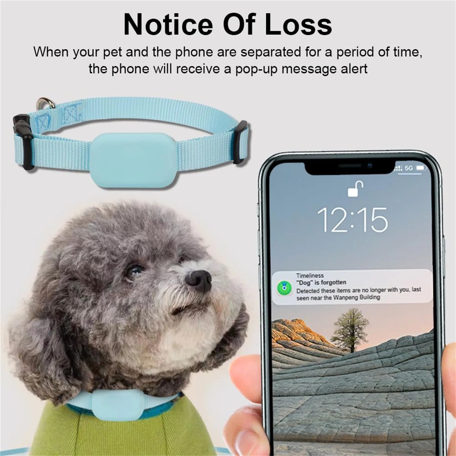 Apple Find My Pet GPS Tracker Collar for Dogs | Anti-Lost Smart Tracking Collar for iOS