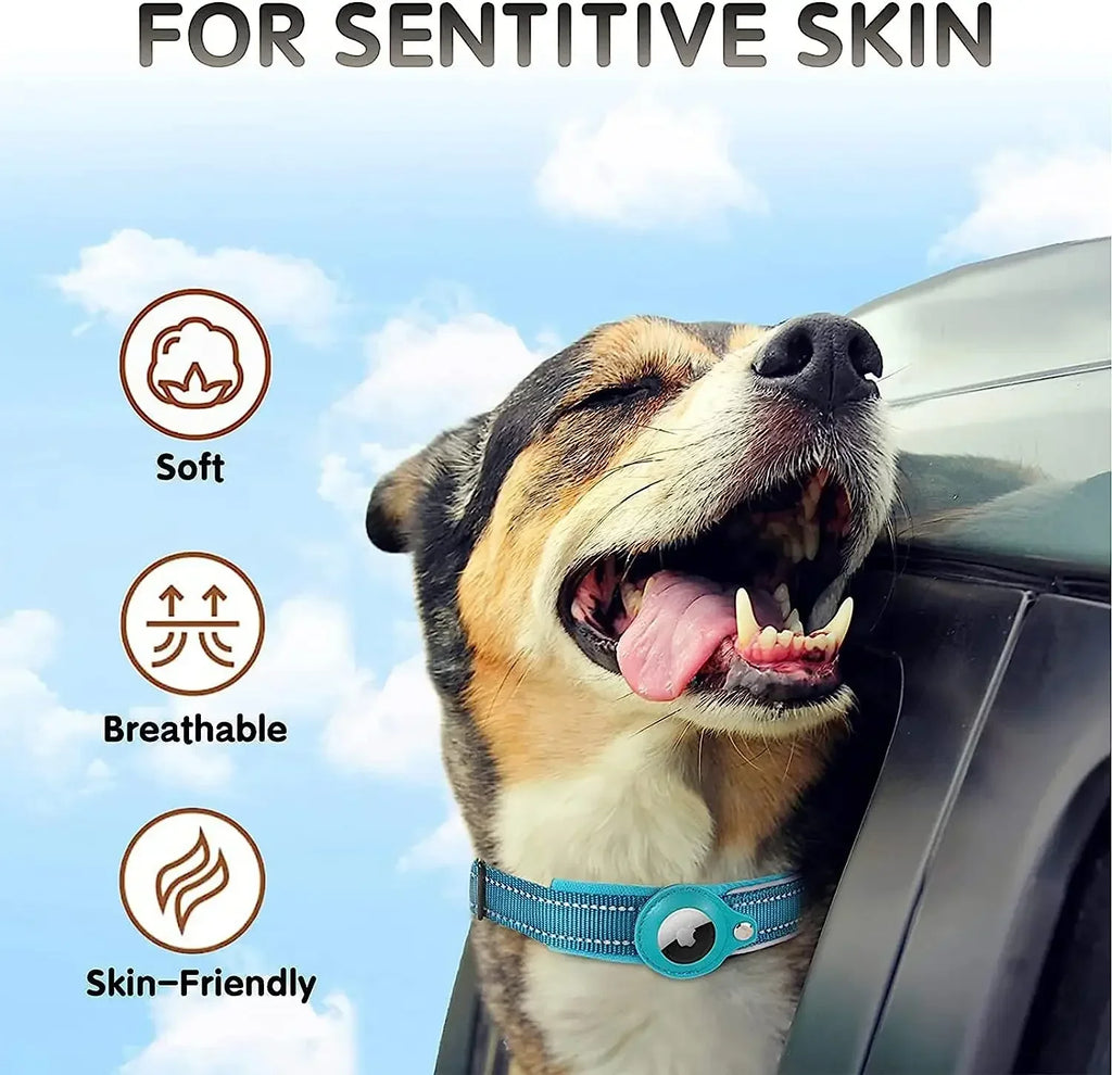 Apple AirTag Dog & Cat Collar | Anti-Lost Reflective Nylon | Breakaway Waterproof Tracker Holder