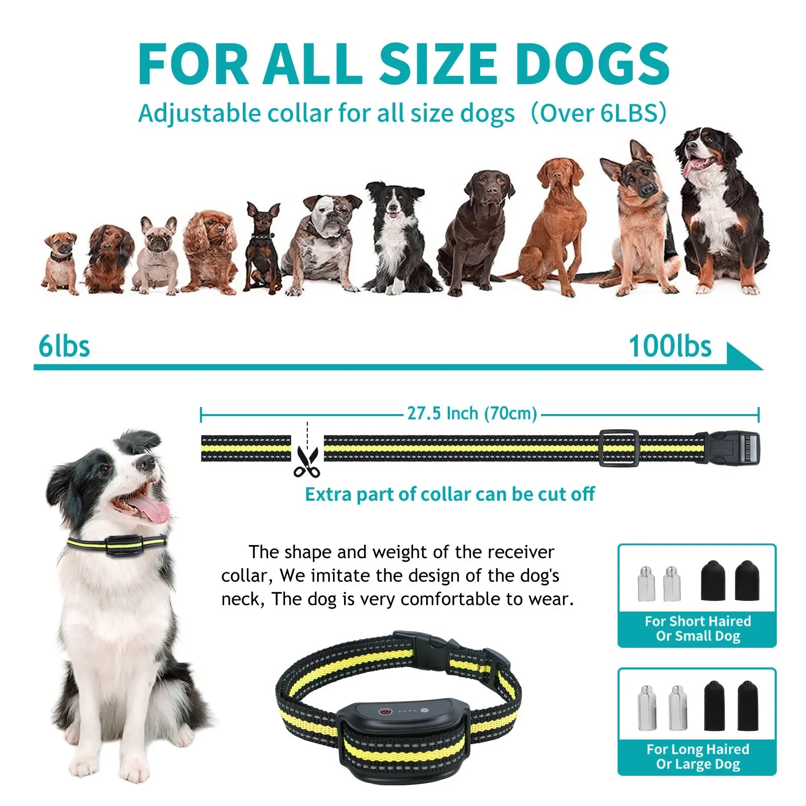 Electric Dog Training Collar | LCD Remote | 1650 FT Range | Shock Vibration Beep | All Size Dogs