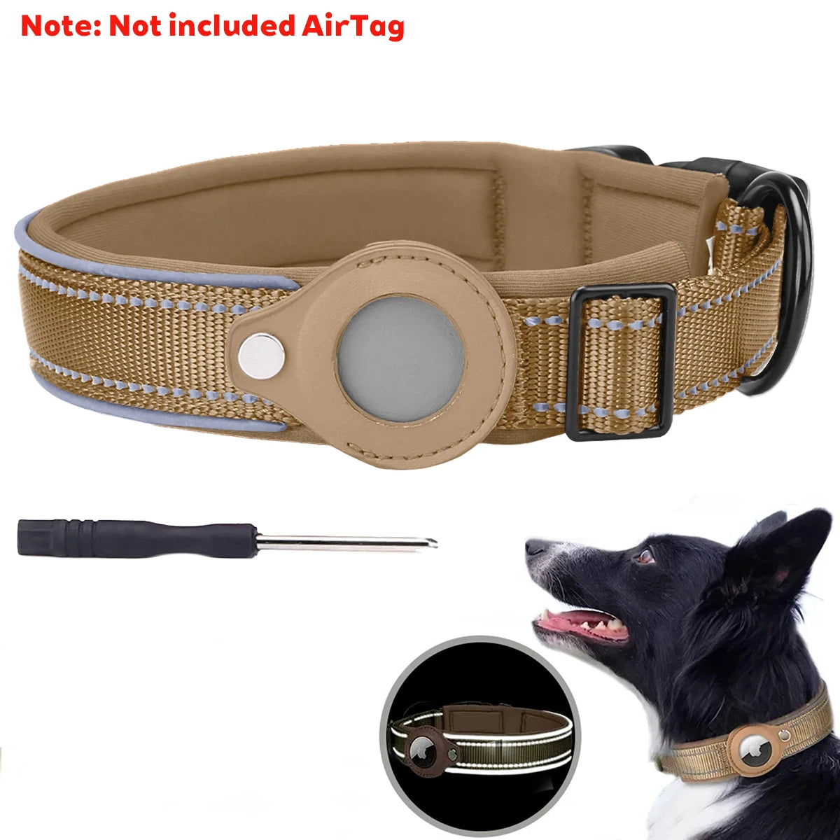 Waterproof AirTag dog and cat collar suitable for all weather conditions and outdoor adventures
