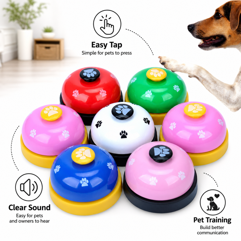 Multicolor dog training bells with dog – pet communication bell