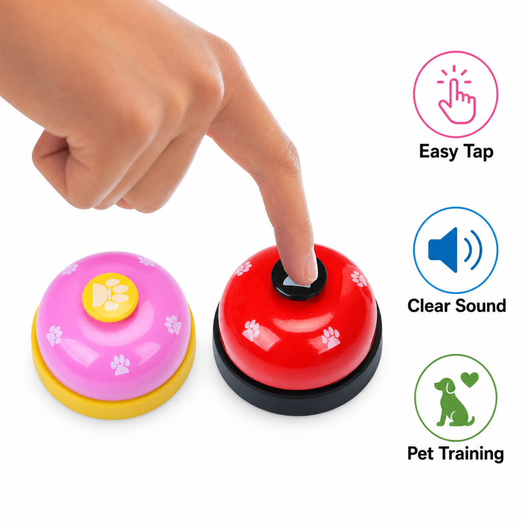 Dog ringing training bell with paw – potty training bell demo