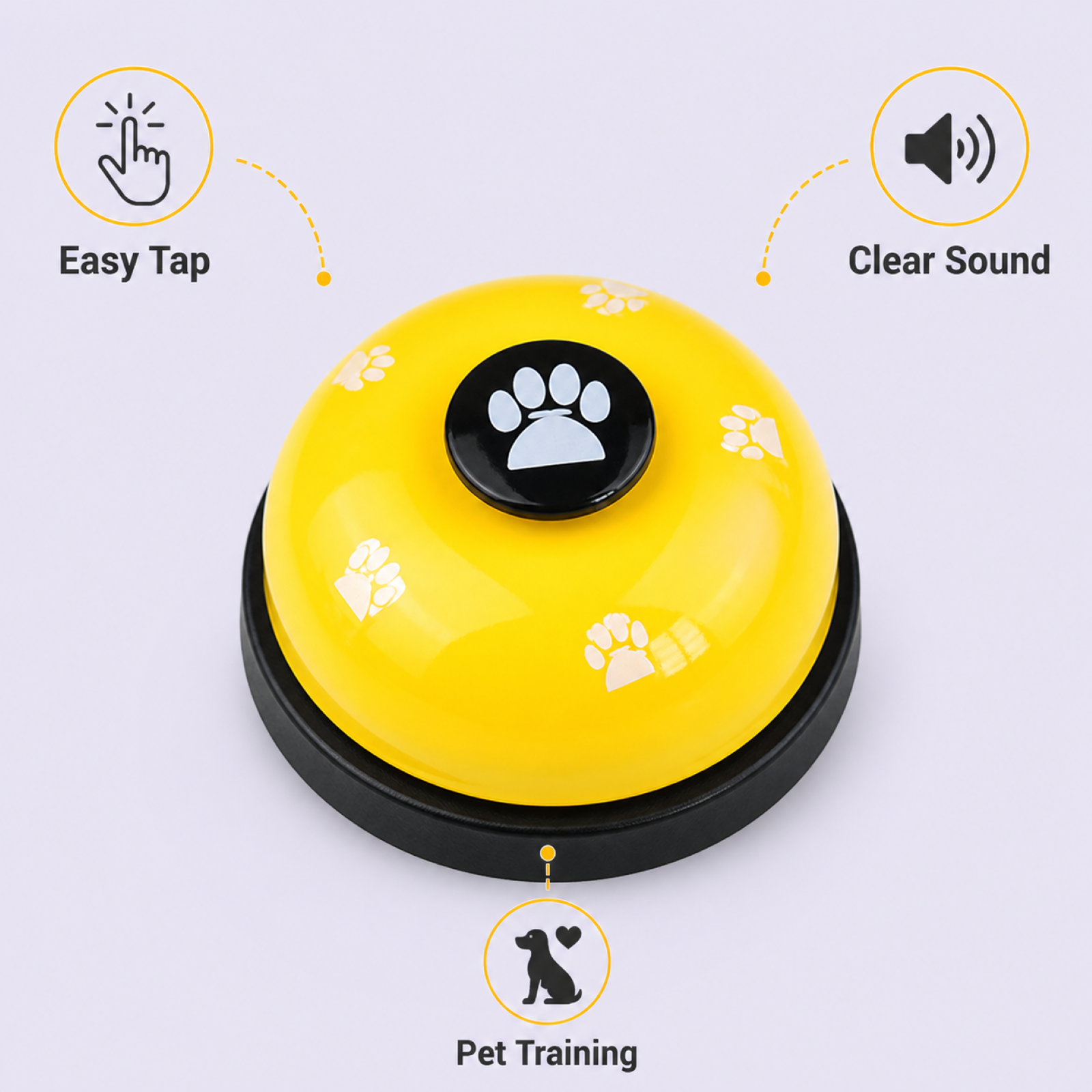 Yellow and black dog training bell – cat dog potty trainer bell